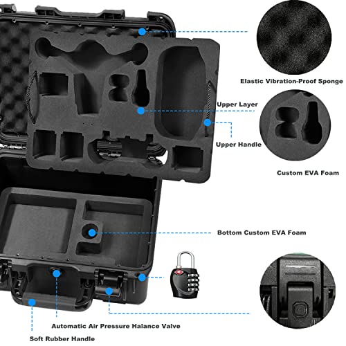 Lekufee Waterproof Hard Case Compatible with DJI FPV Combo and More DJI FPV Drone Accessories (NOT for DJI AVATA)(Case Only)