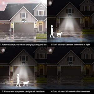 EverBrite Solar Lights Outdoor, Motion Sensor Security Lights, IP65 Waterproof Adjustable Bright Flood Lights for Garden Yard Garage Patio Pathway, Pack of 2