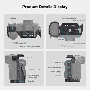 SmallRig Aluminum Alloy Cage for Nikon Z5 / Z6 / Z7 / Z6II / Z7II Camera with Built-in NATO Rail and Cold Shoe Mount for Microphone and Light 2926