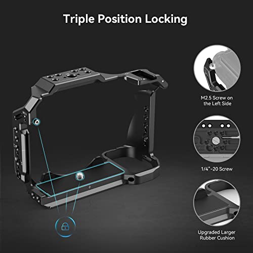 SmallRig Aluminum Alloy Cage for Nikon Z5 / Z6 / Z7 / Z6II / Z7II Camera with Built-in NATO Rail and Cold Shoe Mount for Microphone and Light 2926