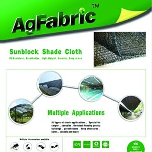 Agfabric 40% Sunblock Shade Cloth Cover with Clips for Plants 6.5’ X 20’, Black