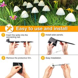 Mengji Life Solar Garden Lights, Garden Decor Solar Mushroom Lights Outdoor Waterproof - 20 Pack 8Modes