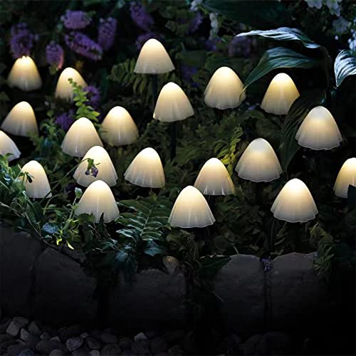 Mengji Life Solar Garden Lights, Garden Decor Solar Mushroom Lights Outdoor Waterproof - 20 Pack 8Modes