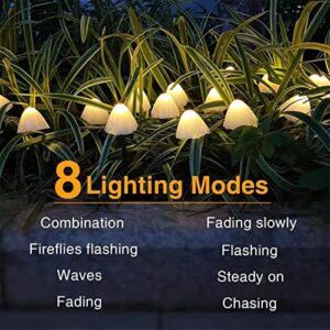 Mengji Life Solar Garden Lights, Garden Decor Solar Mushroom Lights Outdoor Waterproof - 20 Pack 8Modes