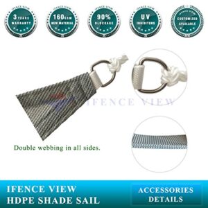 Ifenceview 6'x6'-6'x24' Rectangle UV Blocking Sun Shade Sail Canopy Awning for Patio Yard Garden Driveway Outdoor Facility (6' x 17', Grey)