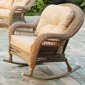 W Unlimited Saturn Collection Outdoor Garden Patio 2-PC Cappuccino Furniture Conversation Set Chair, Light Brown