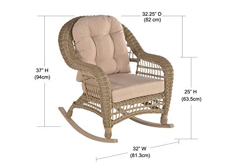 W Unlimited Saturn Collection Outdoor Garden Patio 2-PC Cappuccino Furniture Conversation Set Chair, Light Brown