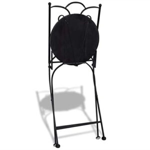 Folding Metal Bistro Chair, Outdoor Patio Furniture Weather Resistant Garden Chairs, Sets of 2