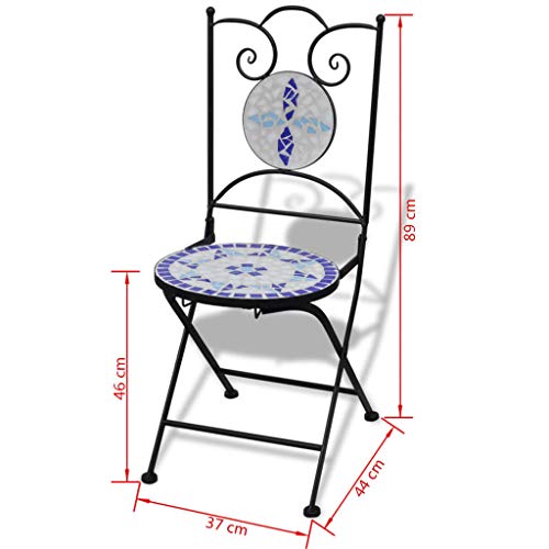 Folding Metal Bistro Chair, Outdoor Patio Furniture Weather Resistant Garden Chairs, Sets of 2