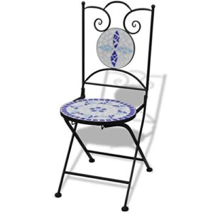 Folding Metal Bistro Chair, Outdoor Patio Furniture Weather Resistant Garden Chairs, Sets of 2