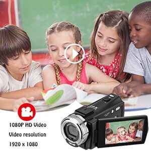 ORDRO Camcorders HDV-V12 HD 1080P Video Camera Recorder Infrared Night Vision Camera Camcorders with 16G SD Card and 2 Batteries