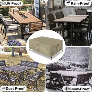 OutdoorLines Outdoor Waterproof Patio Table Furniture Set Covers - Rectangle Couch Sectional Cover Outside Weatherproof Patio Furniture Covering for Deck, Lawn and Backyard 74"L x 47"W x 28"H, Camel