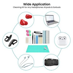 MUIIGOOD Airpods Cleaner Kit 221 Pcs Earbud Cleaning Putty Remove Ear Wax Phone Cleaning kit Cleaner Pen Brush Microfiber Cloth for Airpods Pro/1/2/3 Charging Case Headphones Camera Hearing Aids