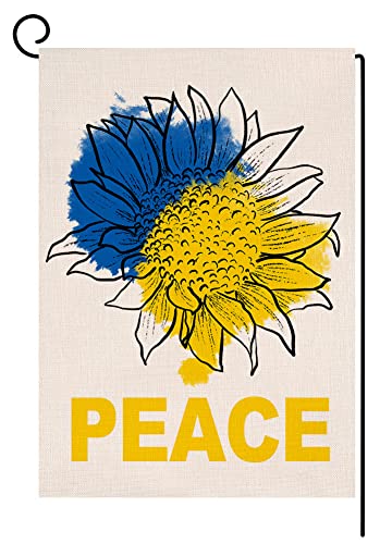 Ukraine Peace Garden Flag 12x18 Vertical Double Sided Spring Summer Sunflower Floral Farmhouse Outdoor Decorations Burlap Yard Flag BW134