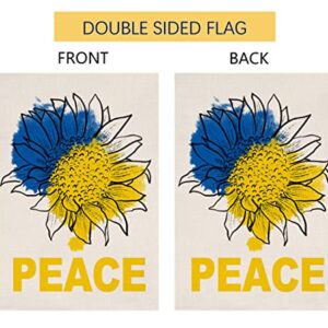 Ukraine Peace Garden Flag 12x18 Vertical Double Sided Spring Summer Sunflower Floral Farmhouse Outdoor Decorations Burlap Yard Flag BW134