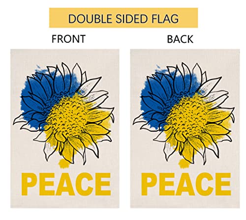 Ukraine Peace Garden Flag 12x18 Vertical Double Sided Spring Summer Sunflower Floral Farmhouse Outdoor Decorations Burlap Yard Flag BW134