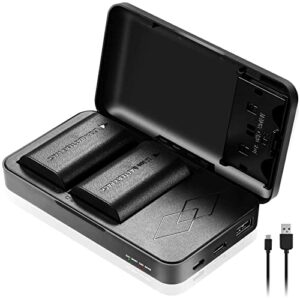 jyjzpb lp-e6n lp-e6 battery charger case, 2 pack lp-e6n batteries fit for canon 5d mark ii, iii, 5d mark iv, 5ds, 5ds r, 60d, 6d mark ii, 7d, 7d mark ii, 70d, 80d digital cameras