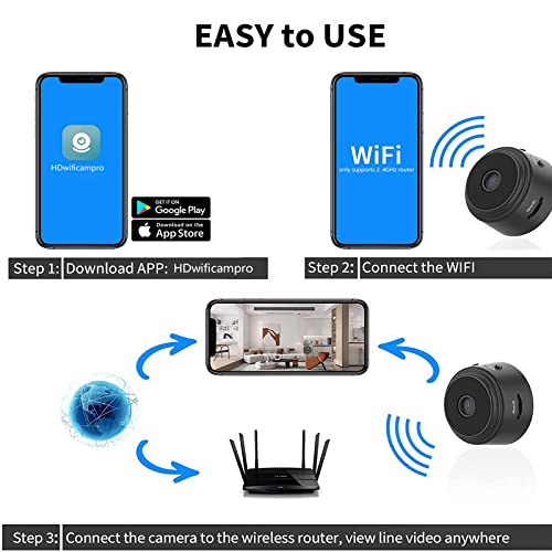 Cilee Mini Camera Wireless Hidden WiFi Cameras HD1080P Home Security Cameras,Covert Baby Nanny Cam with Phone App,Tiny Smart Camera for Indoor Outdoor Video Recorder Motion Activated Night Vision