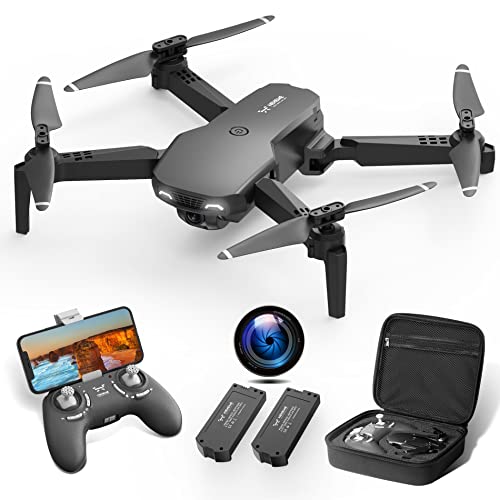 NEHEME NH525 Plus Foldable Drones with 1080P HD Camera for Adults, RC Quadcopter WiFi FPV Live Video, Altitude Hold, Headless Mode, One Key Take Off for Kids Beginners with 2 Batteries and Carry Case