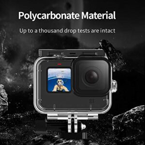 TELESIN Waterproof Case for GoPro Hero 11 Hero 10 Hero 9 Black, Underwater Dive Case Housing Shell Supports 60M/196FT Deep Diving Scuba Snorkeling with Bracket Screw Go Pro 10 9 Accessories