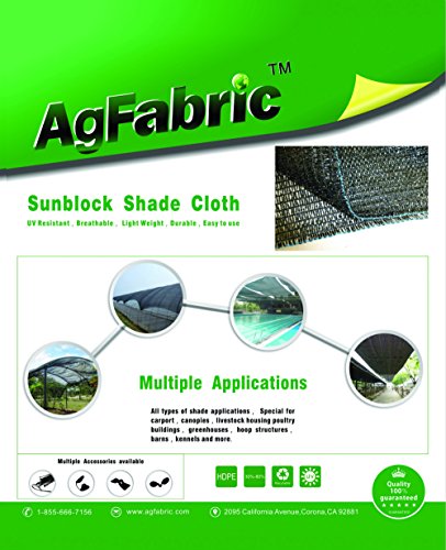 Agfabric 30% Sun-Block Shade Cloth Net Mesh Shade with Clips for 6x8ft Garden Patio&Plants, Black