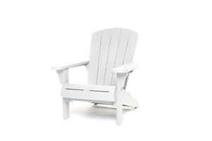 keter teton adirondack weather resistant furniture for entertaining by the pool, patio and fire pit, easy assembly outdoor seating, weatherwood, white