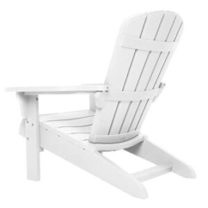 Keter Teton Adirondack Weather Resistant Furniture for Entertaining by The Pool, Patio and Fire Pit, Easy Assembly Outdoor Seating, Weatherwood, White