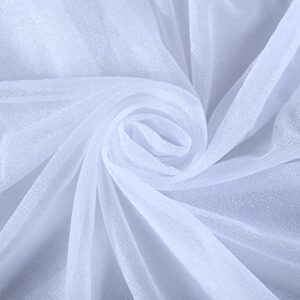 PARTISKY Wedding Arch Draping Fabric, 1 Panel 28" x 19Ft White Wedding Arch Drapes Sheer Backdrop Curtain for Wedding Ceremony Party Ceiling Decor