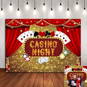 casino night poker dice red curtains photography backdrop vinyl las vegas gold glitter bokeh photo background birthday party banner decorations banner 7x5ft photo booths studio props dessert table