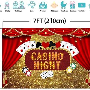 Casino Night Poker Dice Red Curtains Photography Backdrop Vinyl Las Vegas Gold Glitter Bokeh Photo Background Birthday Party Banner Decorations Banner 7x5ft Photo Booths Studio Props Dessert Table