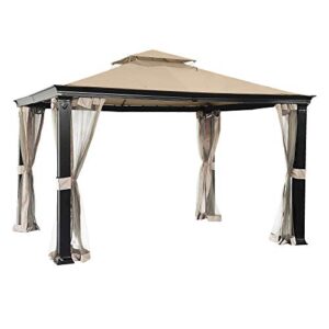 garden winds replacement canopy for tivering two tiered gazebo – standard 350 – beige