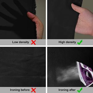 10 x 8 FT Black Backdrop Background for Photography, Chromakey High Density Polyester Fabric Pure Black Photo Backdrop Curtain Screen Collapsible Seamless for Shoot Portraits Party Video Studio