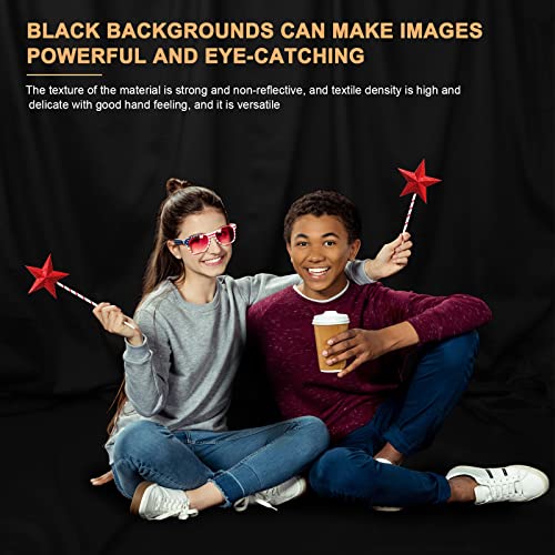 10 x 8 FT Black Backdrop Background for Photography, Chromakey High Density Polyester Fabric Pure Black Photo Backdrop Curtain Screen Collapsible Seamless for Shoot Portraits Party Video Studio