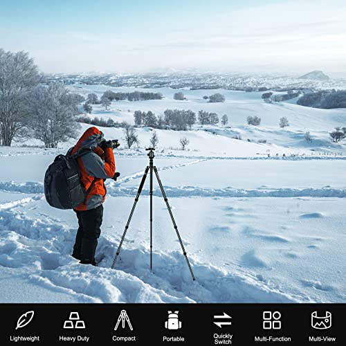 Camera Tripod, 80/84 inches Heavy Duty Tripod for Camera and Phone, 82" Camera Monopod Tripod, DSLR Binoculars Spotting Scope Camcorders Video Tripod Stand, 360 Degree Ball Head, 35 lbs Loads