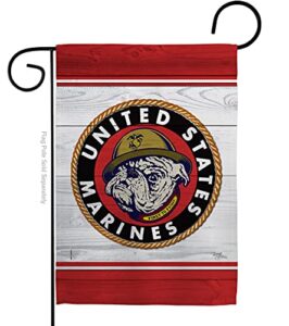 breeze decor marine bulldog garden flag armed forces corps usmc semper fi united state american military veteran retire official house decoration banner small yard gift double-sided, made in usa