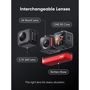 Insta360 ONE RS Twin Edition – Waterproof 4K 60fps Action Camera & 5.7K 360 Camera with Interchangeable Lenses, Stabilization, 48MP Photo, Active HDR, AI Editing