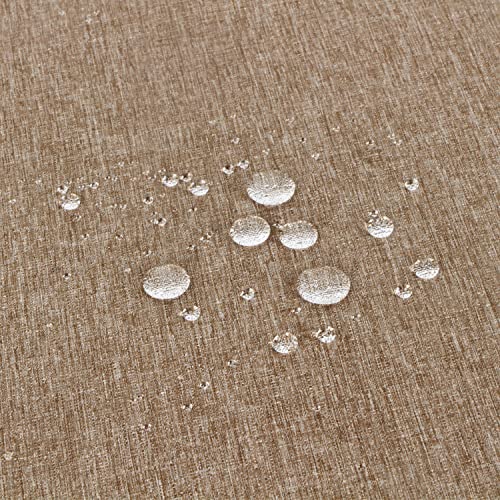 youngseahome Outdoor Tablecloth Wrinkle-Free Stain Resistant Waterproof Polyester Fabric Table Cover with Zipper Umbrella Hole for Picnic/Party/Dinner/Patio Garden(60inch Round,Zippered,Flax)