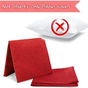 ele ELEOPTION Pack of 2 Outdoor Waterproof Throw Pillow Covers, Rectangular Decorative Garden Cushion Pillow Cover Case with for PatioTent Couch (12x20 inch, Red)