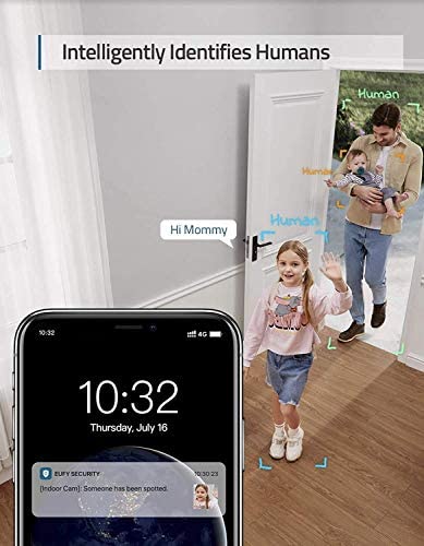 eufy Security, 2K Indoor Cam 2-Cam Kit, Plug-in Security Indoor Camera with Wi-Fi, IP Camera, Human and Pet AI, Works with Voice Assistants, Two-Way Audio, HomeBase Not Required. (Renewed)