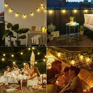 SOVELA Smart Outdoor String Lights, 54 FT Dual Mode APP Controlled LED Patio Light, 6 Scene Modes, IP65 Waterproof and Shatterproof Garden Light with 15 LED Bulbs for Outdoor Bistro Party Decor