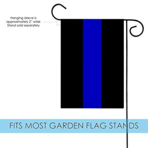 Toland Home Garden 1110867 Thin Blue Line Police Flag 12x18 Inch Double Sided Police Garden Flag for Outdoor House Patriotic Flag Yard Decoration