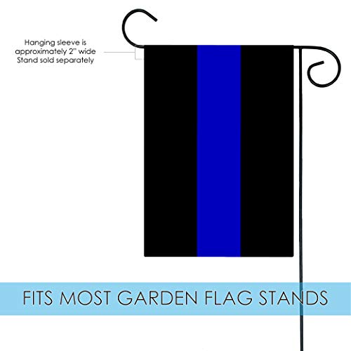 Toland Home Garden 1110867 Thin Blue Line Police Flag 12x18 Inch Double Sided Police Garden Flag for Outdoor House Patriotic Flag Yard Decoration