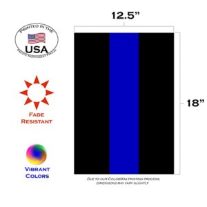 Toland Home Garden 1110867 Thin Blue Line Police Flag 12x18 Inch Double Sided Police Garden Flag for Outdoor House Patriotic Flag Yard Decoration
