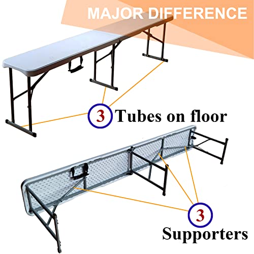 BOSOVEL 2PCS 6ft Folding Bench Seat Plastic Portable w/Handle & Lock for Indoor/Outdoor Party Garden Camping Dining Picnic Use