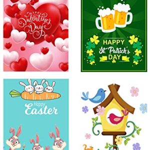 Seasonal Garden Flags Set of 12 Double Sided Burlap 12.5 x 18 Inch House Flags,Small Garden Flags for Outside,Easter Spring Summer Garden Flags,Seasonal Flags for Outdoor Decorations Flags