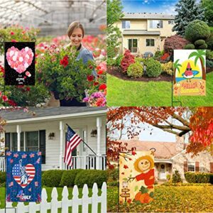 Seasonal Garden Flags Set of 12 Double Sided Burlap 12.5 x 18 Inch House Flags,Small Garden Flags for Outside,Easter Spring Summer Garden Flags,Seasonal Flags for Outdoor Decorations Flags