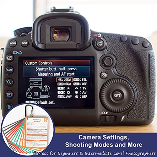 Photography Accessories DSLR Cheat Sheet Cards for Canon, Nikon, Sony, Camera Accessories Quick Reference Cards Photography Guides & Tips: Settings, Exposure, Modes, Composition, Lighting etc 4×3 inch