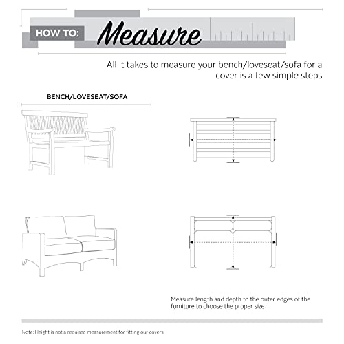 Classic Accessories Veranda Water-Resistant 50 Inch Patio Bench Cover, Patio Furniture Covers