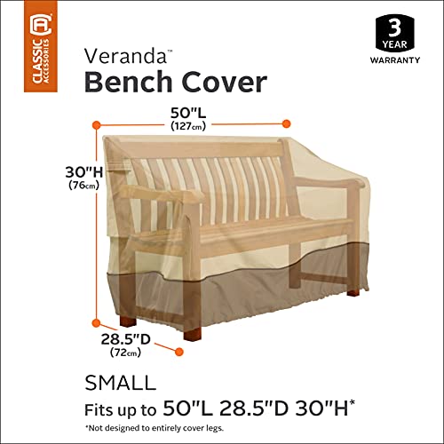 Classic Accessories Veranda Water-Resistant 50 Inch Patio Bench Cover, Patio Furniture Covers