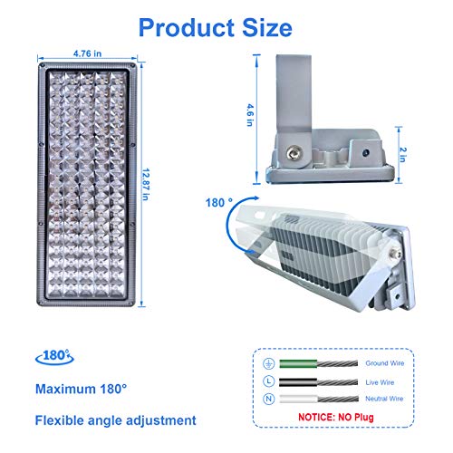 Kekeou 100W LED Flood Lights Outdoor Stadium Lights 100 Watt Exterior Flood Lights 11000LM 6500K IP67 Waterproof LED Floodlights Outdoor for Yard Garden